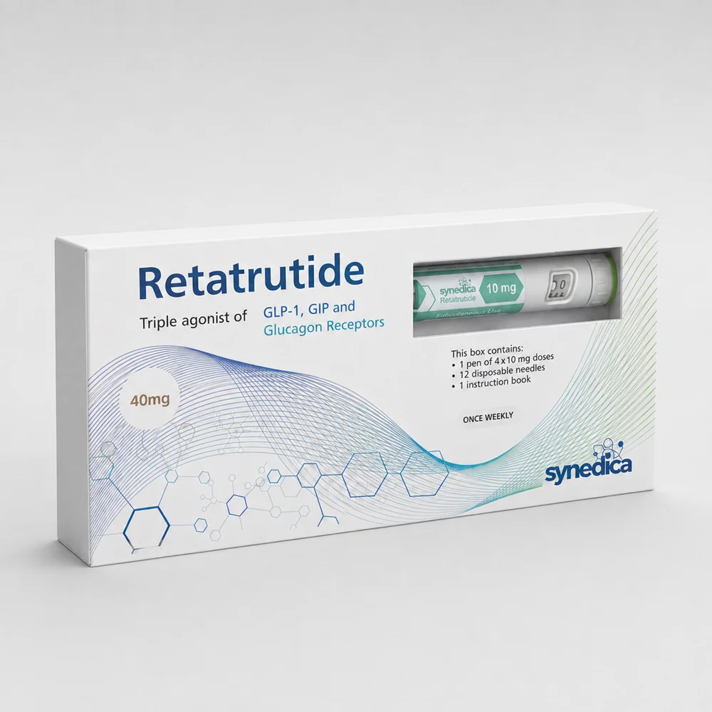 Synedica Retatrutide 40mg Injection Pen Kit — official product packaging