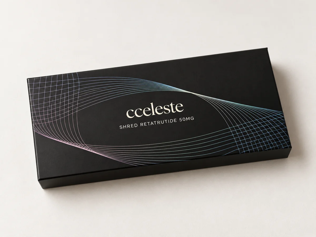 Cceleste Retatrutide · Research pen · 50 mg — official product packaging