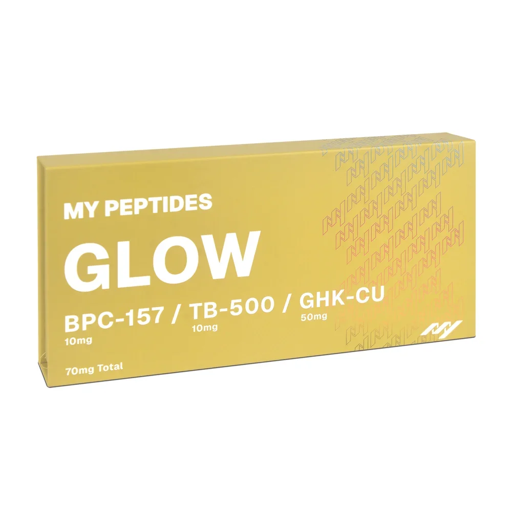 MY PEPTIDES GLOW Peptide Stack — BPC-157, TB-500 & GHK-Cu | 70mg — official product packaging